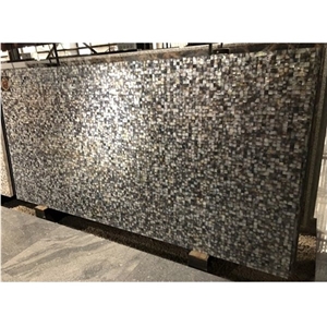 Modish Black Mother Of Pearl Gem Stone Slabs Tiles