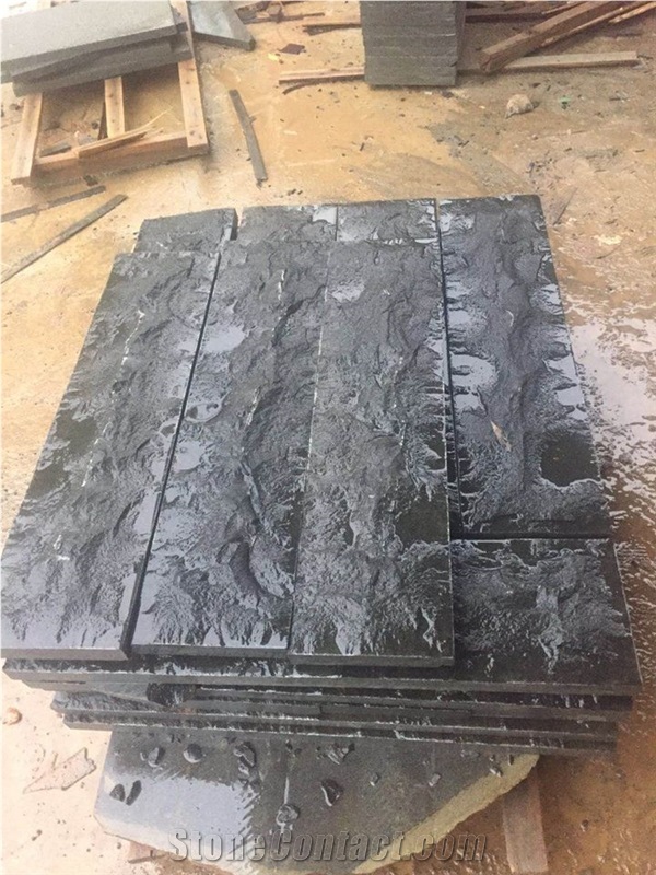 Mushroom Black Basalt Wall Stone Hole Cladding