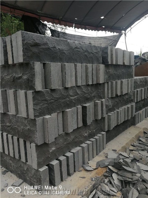 Mushroom Black Basalt Wall Stone Hole Cladding