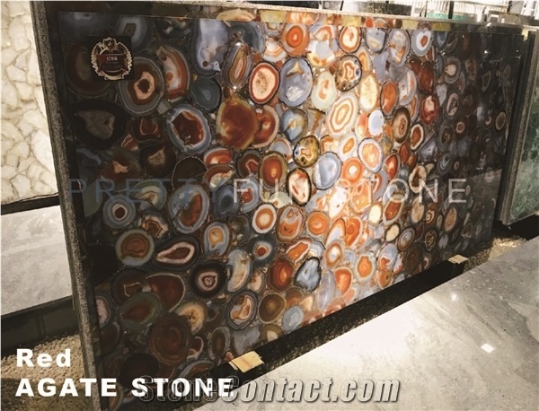 Natural Red Agate Semiprecious Stone Slabs