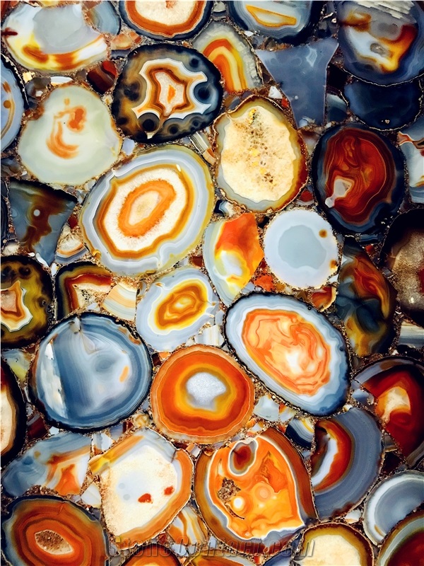 Natural Red Agate Semiprecious Stone Slabs