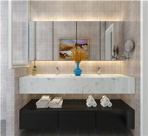 Nordic Style Hotel Solid Surface Vanity Tops