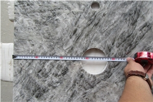 Polished Snow Silver Grey Marble Countertops