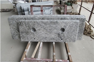 Polished Snow Silver Grey Marble Countertops