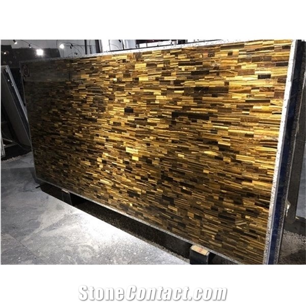 Porcelain Gem Red Tiger Eye Semiprecious Stone Tile
