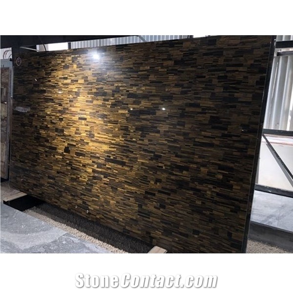 Porcelain Gem Red Tiger Eye Semiprecious Stone Tile
