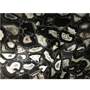 Premium Black Agate Semiprecious Gemstone Slabs