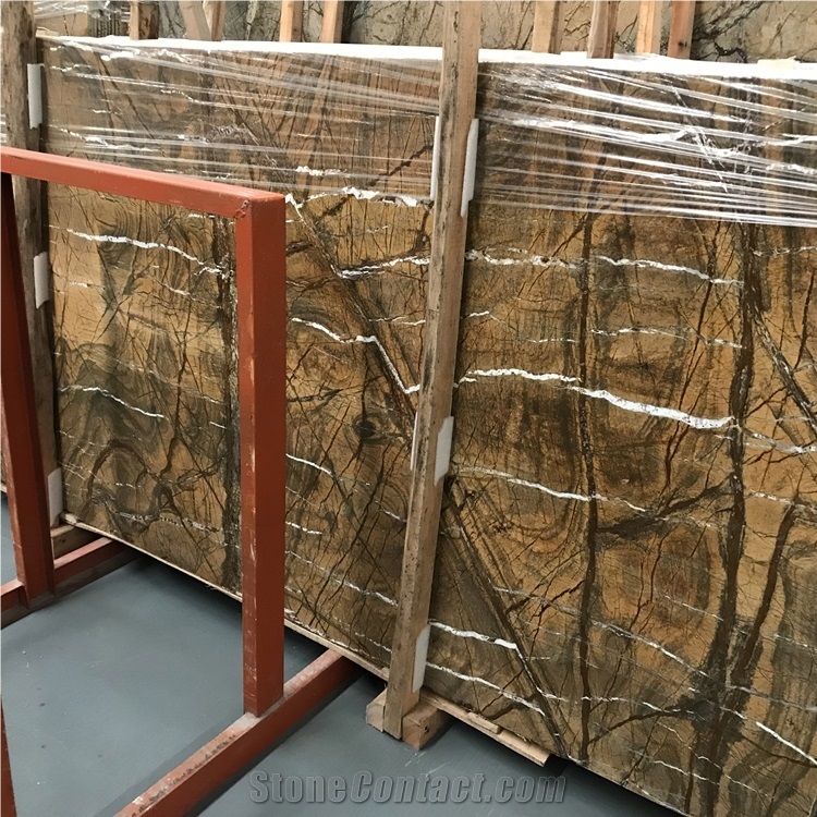 Rainforest Brown Marble Slab