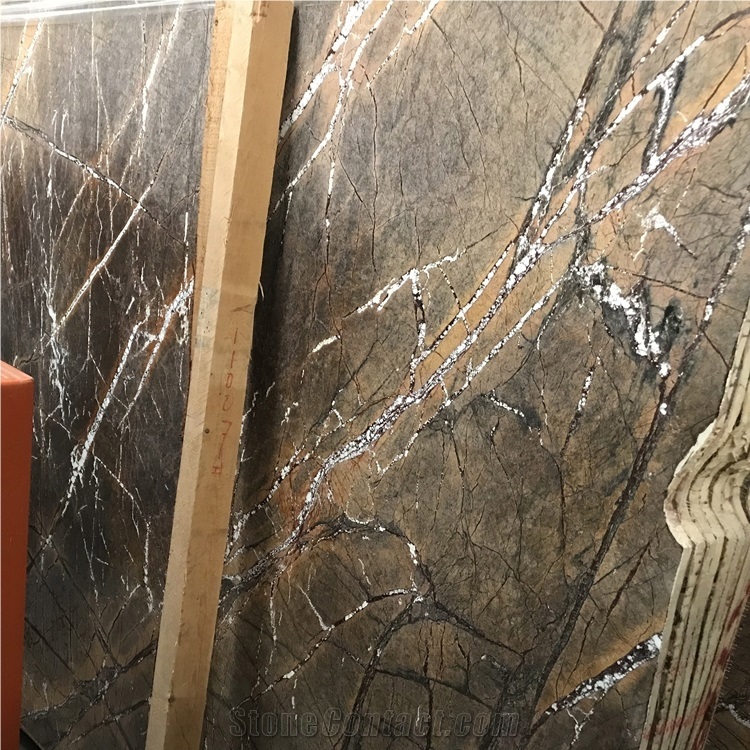 Rainforest Brown Marble Slab