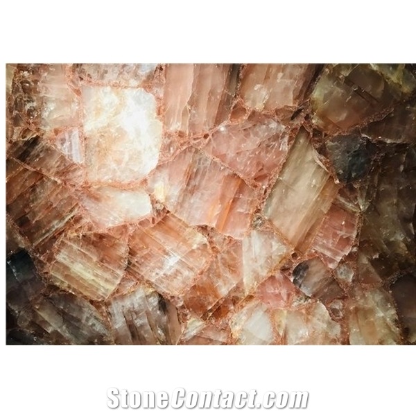 Sumptuous Orange Quartz Pink Semiprecious Stone