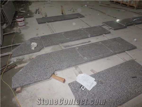 Swan White Granite Countertop, Kitchen Island