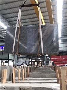 Turkey Black Storm Marble Slab Wall Floor Tiles