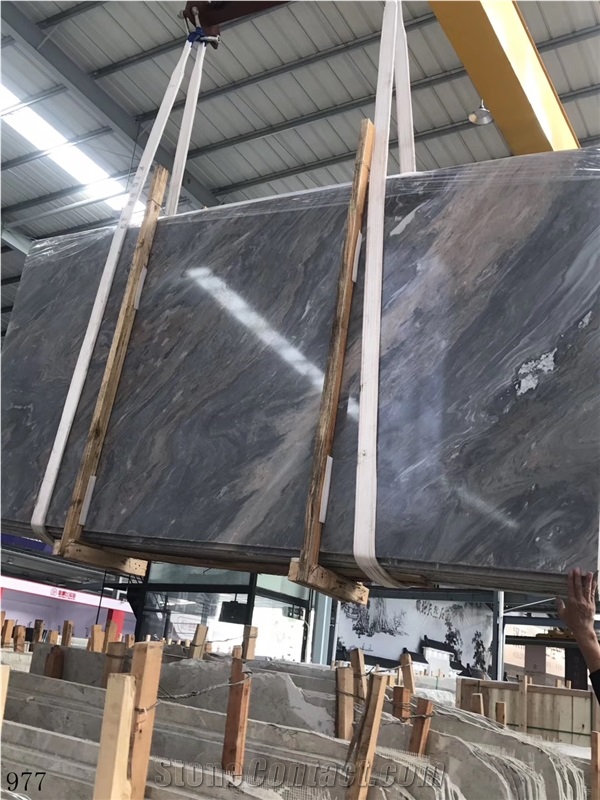 Turkey Black Storm Marble Slab Wall Floor Tiles