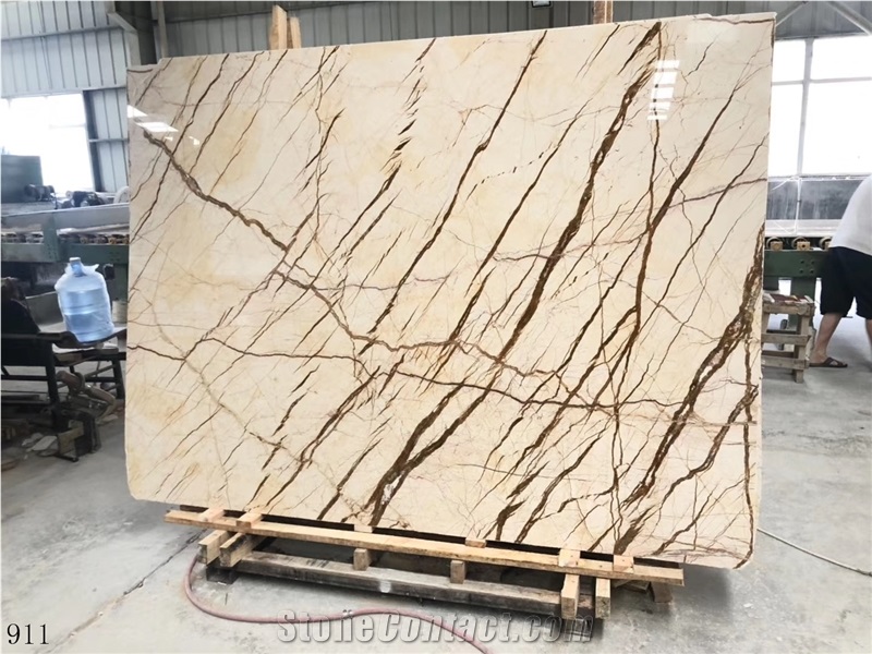 Turkey Dragon Gold Marble Slab Tiles Book Match