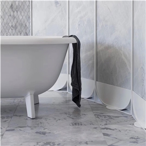 Van Gogh Light Grey Marble Kitchen Design