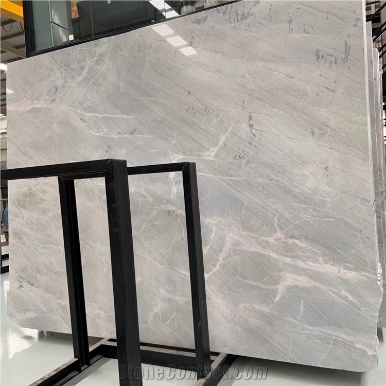 Van Gogh Light Grey Marble Kitchen Design