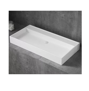 White Artificial Stone Bathroom Sinks
