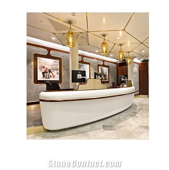 White Hotel Furniture Stone Reception Desk