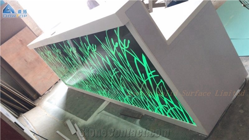 White Modern Solid Surface Bar Counter Design