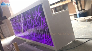 White Modern Solid Surface Bar Counter Design
