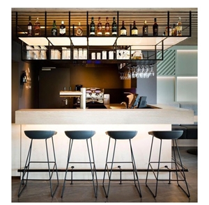 White Solid Surface Home Bar Counter