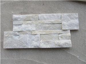 Yellow White Quartz Culture Stone Wall Cladding