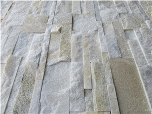 Yellow White Quartz Culture Stone Wall Cladding