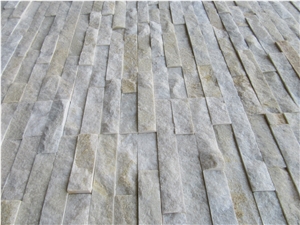 Yellow White Quartz Culture Stone Wall Cladding