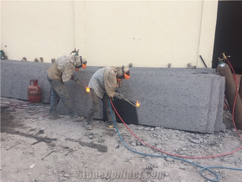 Steel Grey Granite Tiles, Slabs