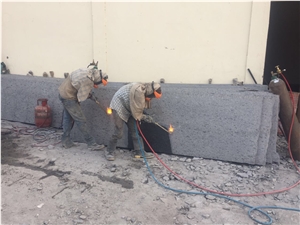 Steel Grey Granite Tiles, Slabs
