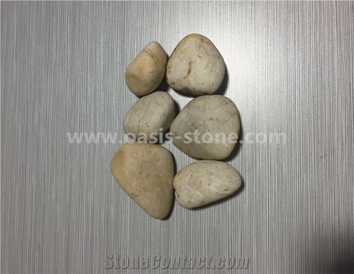 White Polished Pebble , River Stone