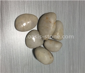 White Polished Pebble , River Stone
