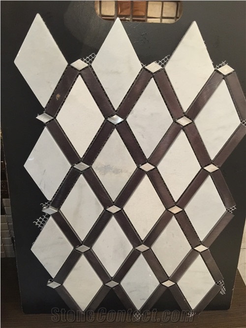 China Brown Tiny Diamond Marble Mosaic,Tiles
