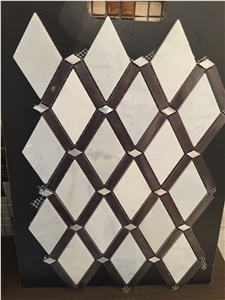 China Brown Tiny Diamond Marble Mosaic,Tiles