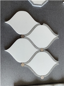 China Cinderella Grey Waterjet Marble Pattern Mosaic Tiles
