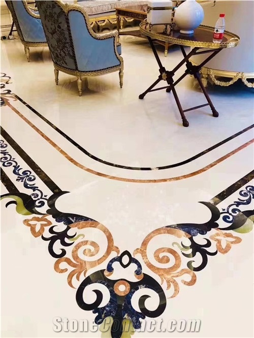 China Mongolia Black Waterjet Marble Medallion