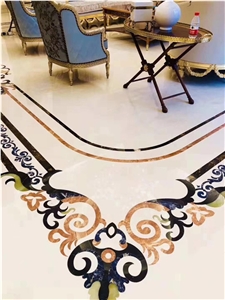 China Mongolia Black Waterjet Marble Medallion