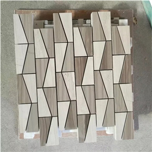 China Wooden Yellow Perlino Polished Marble Mosaic