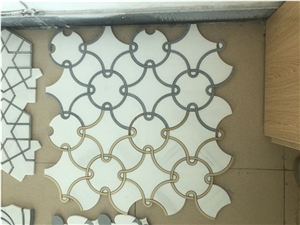 Greece Ash Grey Waterjet Marble Mosaics