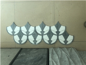Italy Arabescato Bardiglio Gray Thassos Marble Lantern Mosaic Pattern