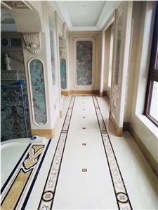 Living Room Carpet Waterjet Medallion