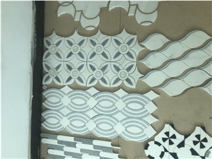 Metal Bardiglio Gray Water-Jet Marble Mosaics