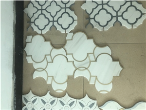 Metal Bardiglio Gray Waterjet Marble Mosaic Tile
