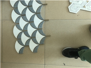 Metal Bardiglio Grey Marble Mosaic Tile