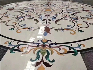 Spain Rosa Alicante Waterjet Marble Medallion
