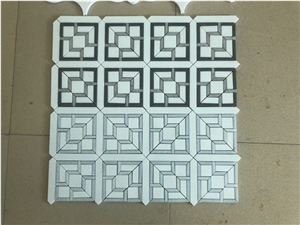 Thassos Argentine Blue Marble Mosaic Tile