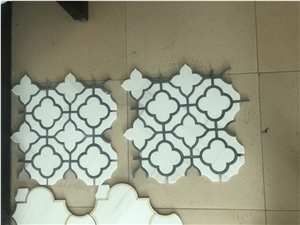 Thassos Bardiglio Gray Blue Marble Mosaic Tile