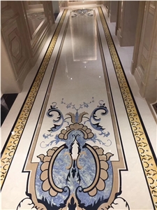 Turkey Cappucino Beige Waterjet Marble Medallion