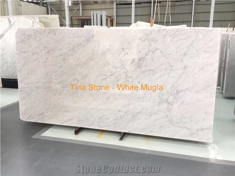 White Mugla Marble Tiles Slabs Building Covering
