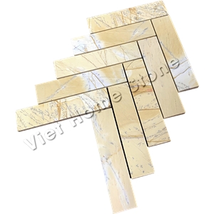 Herringbon Yellow Marble Mosaic Tile